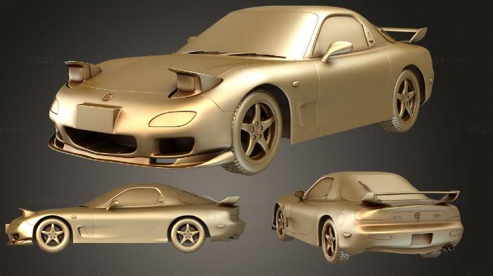 Автомобили и транспорт (Mazda RX7 1999, CARS_2398) 3D модель для ЧПУ станка